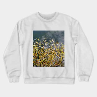 Golden autumn leaves falling on water Crewneck Sweatshirt